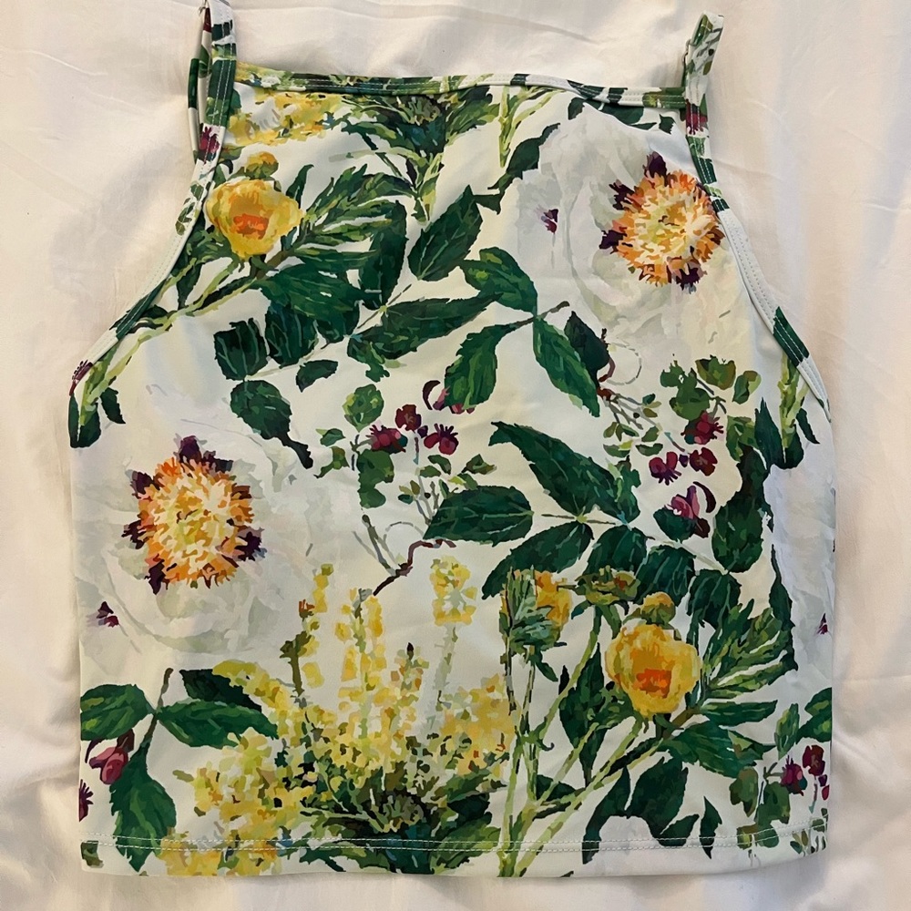 Kortni Jeane Whimsical Floral Square Neck Top